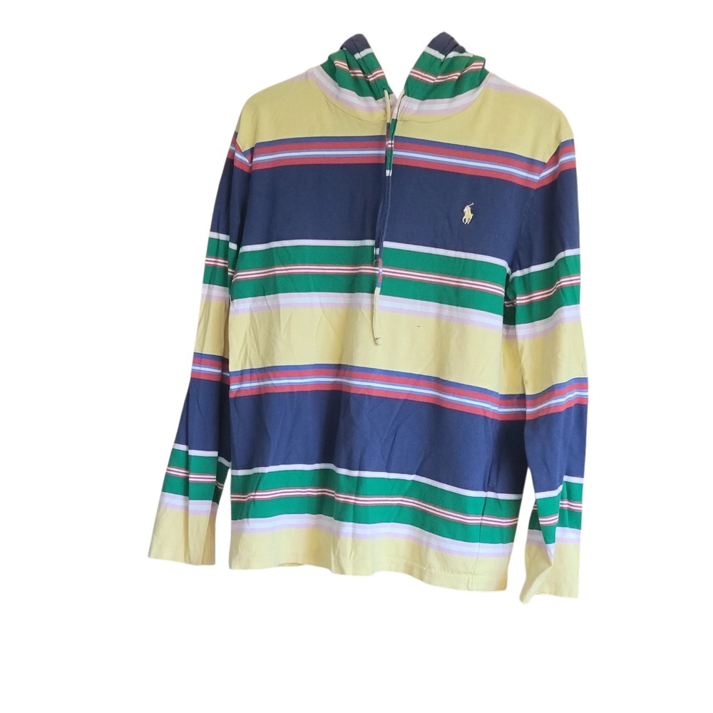 Polo Ralph Lauren Classic Fit Striped Hoodie Multicolor Cotton‎ Jersey Womens L